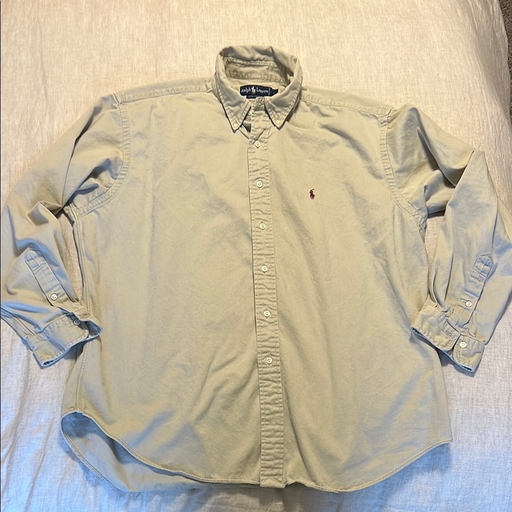 Ralph Lauren Beige Button-Up Shirt